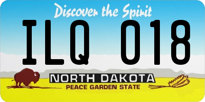 ND license plate ILQ018