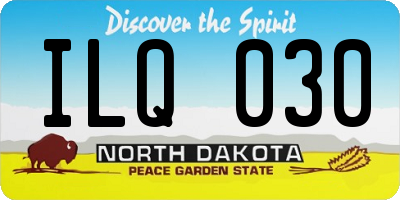 ND license plate ILQ030