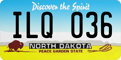 ND license plate ILQ036