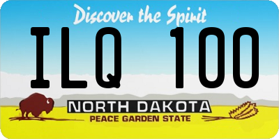ND license plate ILQ100