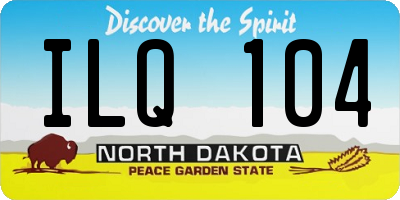 ND license plate ILQ104