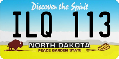 ND license plate ILQ113