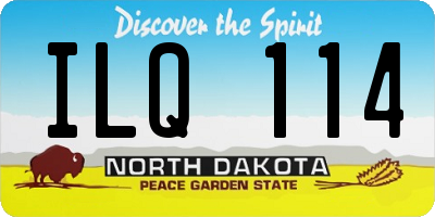 ND license plate ILQ114