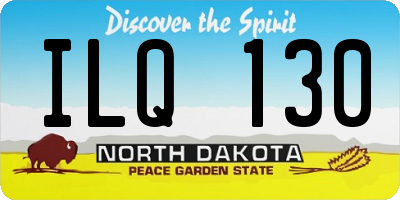 ND license plate ILQ130