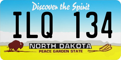 ND license plate ILQ134