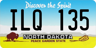 ND license plate ILQ135