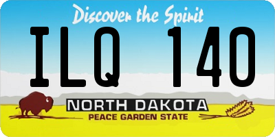 ND license plate ILQ140