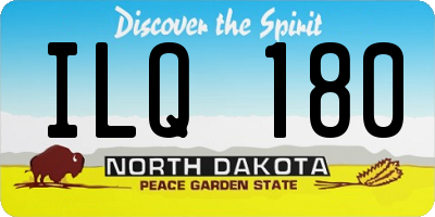 ND license plate ILQ180