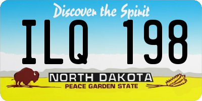 ND license plate ILQ198