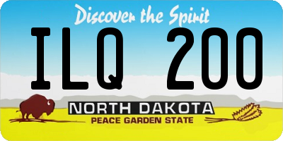 ND license plate ILQ200