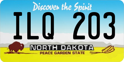 ND license plate ILQ203
