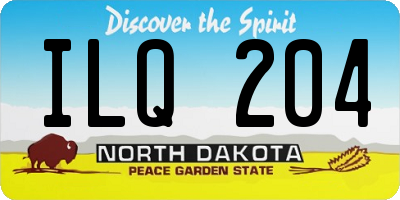 ND license plate ILQ204