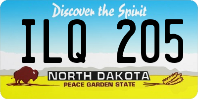 ND license plate ILQ205