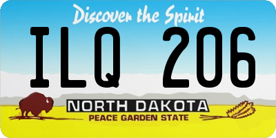 ND license plate ILQ206