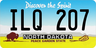 ND license plate ILQ207