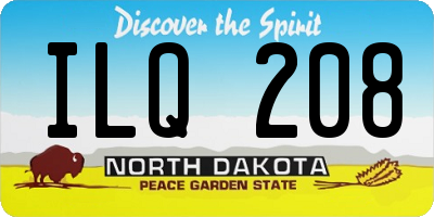 ND license plate ILQ208