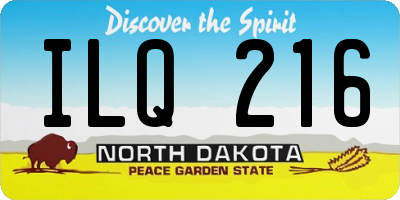 ND license plate ILQ216
