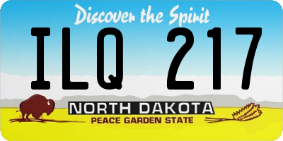 ND license plate ILQ217