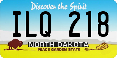 ND license plate ILQ218