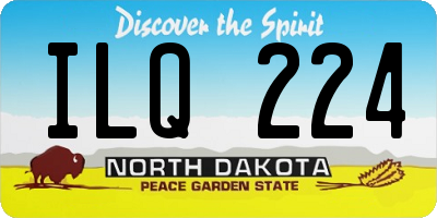 ND license plate ILQ224