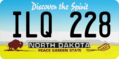 ND license plate ILQ228