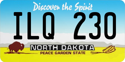 ND license plate ILQ230