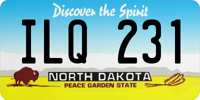 ND license plate ILQ231