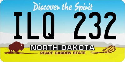 ND license plate ILQ232