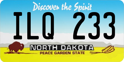 ND license plate ILQ233