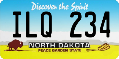 ND license plate ILQ234
