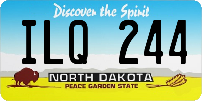 ND license plate ILQ244