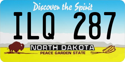 ND license plate ILQ287