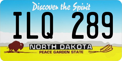 ND license plate ILQ289