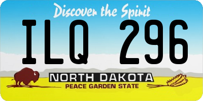 ND license plate ILQ296