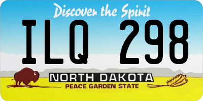 ND license plate ILQ298