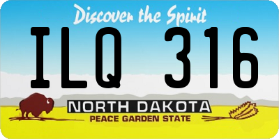 ND license plate ILQ316