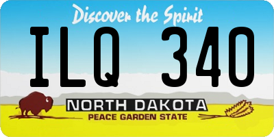 ND license plate ILQ340