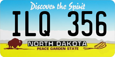 ND license plate ILQ356