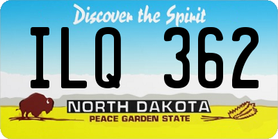 ND license plate ILQ362