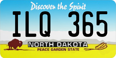 ND license plate ILQ365