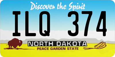 ND license plate ILQ374