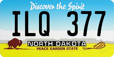 ND license plate ILQ377