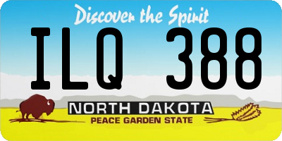ND license plate ILQ388
