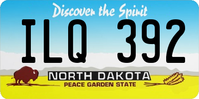 ND license plate ILQ392
