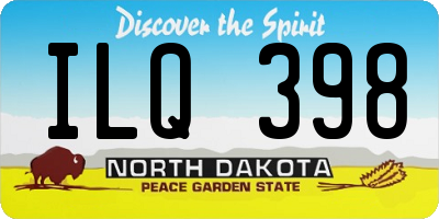 ND license plate ILQ398