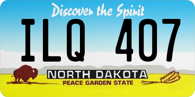 ND license plate ILQ407