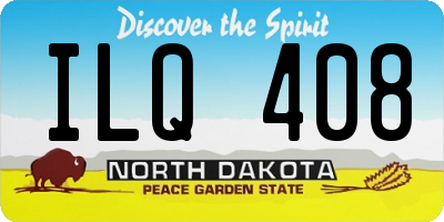 ND license plate ILQ408