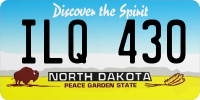 ND license plate ILQ430