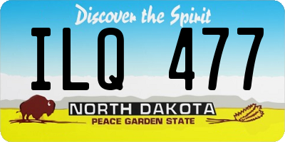 ND license plate ILQ477
