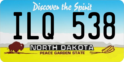 ND license plate ILQ538